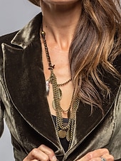 economico Blazer e Completi-Per donna Blazer Blazer di velluto Confortevole Tasca Moda Semplice Feste Festa / Sera Casuale Corto Regolare Collo ripiegato Vestibilità regolare Manica Lunga Capispalla blu navy Nero Vino Primavera