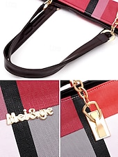 זול תיקי יד-סט תיקי יד משובצים לחג המולד לנשים, עשוי דמוי עור צבעוני, תיק יד אופנתי, תיק צד, ארנק וכיס, מושלם למתנה לחג ולמסיבת חג המולד