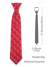 halpa Miesten solmiot ja rusetit-Miesten jouluinen solmio joulupukki-, poro- ja puukuvioilla, juhlava lomasolmio useissa väreissä, hauska uutuussolmio juhliin ja toimistokäyttöön