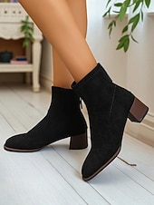 Женские замшевые ботильоны бордового цвета с блочным каблуком — зимняя обувь в стиле ретро для женщин, повседневных и полуофициальных образов. Недорогие Женские рождественские туфли-Женские замшевые ботильоны бордового цвета с блочным каблуком — зимняя обувь в стиле ретро для женщин, повседневных и полуофициальных образов.