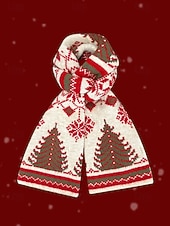 preiswerte Schals für Damen-Damen Schal Gestrickt Polyester Weihnachtsbaum Weihnachtsmuster Weihnachten Mode Freizeit