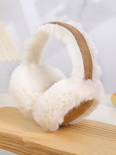 abordables Boucle d&amp;#39;oreille pour femme-Cache-oreilles de Noël en fausse fourrure pour femme, design pliable, bandeau multi-matières pour l'hiver, accessoire confortable et élégant pour le temps froid