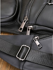 baratos Bolsas para Homem-bolsa tiracolo masculina de couro premium - mochila tiracolo estilosa com vários zíperes para uso diário, viagens e atividades ao ar livre