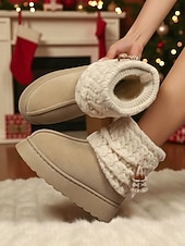 levne Sníh a zimní boty-Dámské pletené zimní boty s fleecovou podšívkou - útulné a teplé, ideální do zasněženého počasí a na outdoorové aktivity
