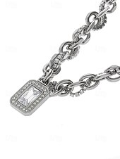 Χαμηλού Κόστους Ανδρικά κοσμήματα-Ανδρικό χριστουγεννιάτικο κολιέ από τιτάνιο και ατσάλι με ορθογώνιο μενταγιόν, μοντέρνα κοσμήματα με αλυσίδα για εορταστικά πάρτι και δώρα