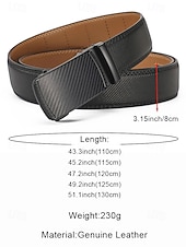 baratos Cintos Masculinos-cinto masculino de couro genuíno com fivela automática, cós elegante e ajustável em várias cores, acessório durável para negócios e casual, presente de Natal perfeito