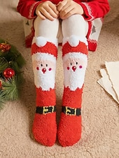  női 3 pár karácsonyi bolyhos otthoni zokni, hangulatos rénszarvas mikulás hóember bolyhos téli papucszokni ünnepi pihenőhelyre &ajándékok