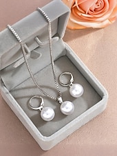 halpa Naisten kaulakoru-Naisten tekohelmikaulakoru ja korvakorut kultaisilla yksityiskohdilla, elegantit joulukorut juhlajuhliin