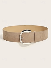 abordables Ceinture pour femme-Ceinture de Noël en similicuir pour femme, design large et élégant avec boucle en métal, disponible en plusieurs couleurs, parfaite pour les fêtes de fin d'année et les tenues d'hiver