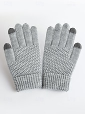 economico Guanti da donna-Guanti invernali termici da donna con touchscreen, guanti caldi in maglia foderati in pile per Natale, abbigliamento da esterno per il freddo e regali per le feste