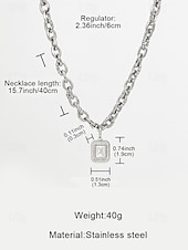 Χαμηλού Κόστους Ανδρικά κοσμήματα-Ανδρικό χριστουγεννιάτικο κολιέ από τιτάνιο και ατσάλι με ορθογώνιο μενταγιόν, μοντέρνα κοσμήματα με αλυσίδα για εορταστικά πάρτι και δώρα