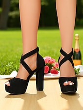 Недорогие Сандалии на платформе-Женские красные замшевые босоножки на платформе с открытым носком и перекрещивающимися ремешками на высоком каблуке для ночных вечеринок &amp;клубная одежда