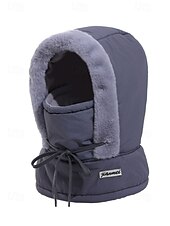 economico Cappelli da uomo-Scaldacollo da uomo in tessuto impermeabile, cappuccio foderato in pile per l'inverno, caldo e accogliente per le attività all'aperto e il tempo nevoso