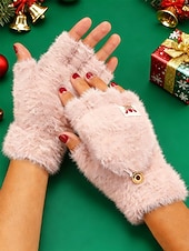 お買い得  レディース手袋-女性用 手袋 ニット ソリッドカラー クリスマス あたたか かわいいスタイル