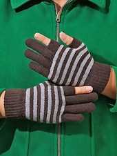preiswerte Handschuhe für Damen-Unisex-Weihnachtsgeschenk-Touchscreen-Handschuhe, mehrfarbig, Polyestermaterial, Streifenmuster, warme Winterhandschuhe für Smartphones und Tablets, perfekt für die Weihnachtszeit