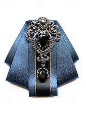 levne Pánské kravaty a motýlky-Pánský vánoční motýlek s diamantovým akcentem - elegantní saténová stuha s černým drahokamem pro formální sváteční příležitosti, k dispozici v několika barvách