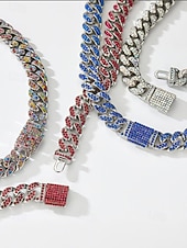 Недорогие Мужские украшения-мужское рождественское ожерелье с камнями из сплава и циркония, разных цветов, идеально подходит для праздничного образа и в качестве подарка
