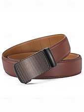 baratos Cintos Masculinos-cinto masculino de couro genuíno com fivela automática, cós elegante e ajustável em várias cores, acessório durável para negócios e casual, presente de Natal perfeito