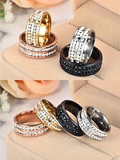 halpa Miesten korut-Miesten jouluinen titaaniterässormus punaisilla ja sinisillä kristallikivillä, useita värejä, täydellinen juhlamuotiin ja lahjaksi