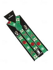 Недорогие Мужские галстуки и бабочки-Мужские рождественские подтяжки с принтами в виде снеговиков, леденцов и орнаментов, регулируемые и праздничные, разные цвета