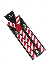 Недорогие Мужские галстуки и бабочки-Мужские рождественские подтяжки с принтами в виде снеговиков, леденцов и орнаментов, регулируемые и праздничные, разные цвета