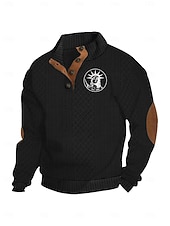 abordables Sudaderas 3D para hombre-Hombre Sudadera Negro Blanco Vino Verde Ejército Azul Marino Cuello Mao Graphic Jacquard Retazos Diario Festivos Noche Poliéster Ropa de calle Casual Otoño Invierno Ropa Sudaderas con capucha