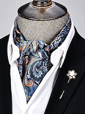 tanie Krawaty i muszki męskie-Męski szalik z imitacji jedwabiu we wzór paisley na Boże Narodzenie – świąteczny prezent, wiele kolorów, elegancki formalny styl na zimowe przyjęcia i uroczystości