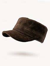 economico Cappelli da uomo-berretto da uomo in pelle scamosciata: cappello da baseball in morbido tessuto, elegante e comodo, con cinturino regolabile, perfetto per uscite informali e attività all'aperto