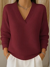 preiswerte Einfarbiges T-Shirt-Damen Hemd Elegant Vintage Täglich Blau Rosa Wein Braun Grün Frühling Herbst Winter