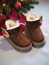 Недорогие Детские рождественские туфли-Теплые детские рождественские сапоги на меху с подвеской в виде оленя — уютная зимняя обувь для праздничных приключений