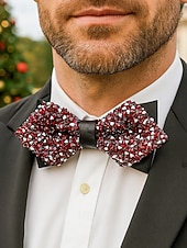 abordables Cravates et nœuds papillon pour hommes-Nœud papillon de Noël pour homme – matière à paillettes en polyester scintillantes, festif et élégant, parfait pour les fêtes de fin d'année, les célébrations hivernales et les événements du réveillon du Nouvel An