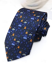 abordables Cravates et nœuds papillon pour hommes-Cravates de Noël pour hommes en polyester – motifs Père Noël, bonhomme de neige et autres motifs festifs, parfaites pour les fêtes de Noël et les occasions spéciales.