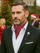 tanie Krawaty i muszki męskie-Męski szalik z imitacji jedwabiu we wzór paisley na Boże Narodzenie – świąteczny prezent, wiele kolorów, elegancki formalny styl na zimowe przyjęcia i uroczystości