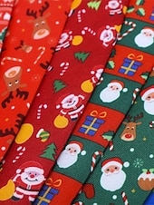 abordables Cravates et nœuds papillon pour hommes-Cravates de Noël pour hommes – cravates de vacances amusantes et festives avec Père Noël, rennes, arbres et flocons de neige, parfaites pour les fêtes de Noël, les cadeaux et les célébrations saisonnières