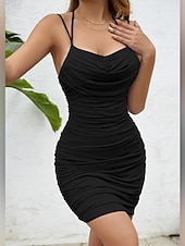 Női Mini ruha Hüvelyruha Slip ruha Szabadság Alkalmi Alkalmi Normál Sima Ujjatlan Spagettipánt Fekete Fehér Arcpír rózsaszín Királykék Nyár Tavasz olcso Fehér ruha-Női Mini ruha Hüvelyruha Slip ruha Szabadság Alkalmi Alkalmi Normál Sima Ujjatlan Spagettipánt Fekete Fehér Arcpír rózsaszín Királykék Nyár Tavasz