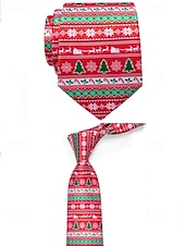 abordables Cravates et nœuds papillon pour hommes-Cravates de Noël pour hommes – cravates de vacances amusantes et festives avec Père Noël, rennes, arbres et flocons de neige, parfaites pour les fêtes de Noël, les cadeaux et les célébrations saisonnières