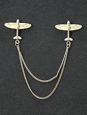 Недорогие Мужские галстуки и бабочки-Мужские рождественские булавки для воротника из сплава – элегантные дизайны в виде оленей с золотыми цепочками, идеально подходят для праздничных вечеринок, торжеств и зимних праздников