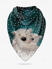 abordables Accessoires de Noël-Écharpe de Noël à imprimé chat pour femme, cache-cou triangle rouge douillet avec motif chaton et bonnet de Père Noël, châle d&#039;hiver doux pour fêtes et cadeaux de fin d&#039;année