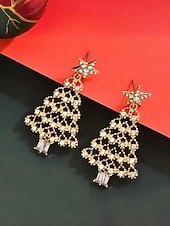 abordables Boucle d&amp;#39;oreille pour femme-Femmes Boucles d'oreilles clous Boucle d'Oreille Créoles Coloré Blanche Alliage Noël Élégant Soirée / Soir Sapin de Noël