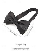ieftine Nuntă ACC-Papion de Crăciun pentru bărbați – papion din satin roșu, negru și alb cu detalii din cristale și lanț auriu – accesoriu elegant de sărbătoare pentru evenimente formale