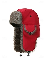 levne Dámské klobouky-Pánská vánoční čepice s kožešinovou podšívkou – nepromokavá, teplá a útulná, s detaily z umělé kožešiny, ideální na zimní dovolenou a outdoorové aktivity