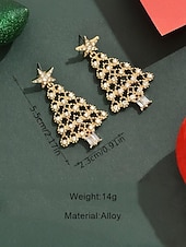 abordables Boucle d&amp;#39;oreille pour femme-Femmes Boucles d'oreilles clous Boucle d'Oreille Créoles Coloré Blanche Alliage Noël Élégant Soirée / Soir Sapin de Noël