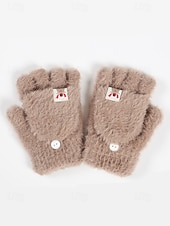 お買い得  レディース手袋-女性用 手袋 ニット ソリッドカラー クリスマス あたたか かわいいスタイル