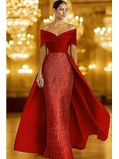 halpa Pallomekot Ilta-asu-A-linja Kokopitkä Helmillä koristeltu Muodollinen mekko Morsiamen äidin mekko Iltapuku Tanssiaispuku hameen päällä Muodollinen mekko Tyylikäs Väripaletti Silkkinen Lyhythihainen Olkaimeton Häät