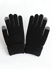 economico Guanti da donna-Guanti invernali termici da donna con touchscreen, guanti caldi in maglia foderati in pile per Natale, abbigliamento da esterno per il freddo e regali per le feste