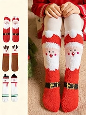  női 3 pár karácsonyi bolyhos otthoni zokni, hangulatos rénszarvas mikulás hóember bolyhos téli papucszokni ünnepi pihenőhelyre &ajándékok