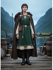 voordelige Middeleeuwen &amp; Renaissance-Middeleeuwse Viking-kniehoge veterlaarzen van imitatieleer voor dames, retro renaissancekostuumschoenen voor LARP, cosplay en festivals &amp;podiumoptredens