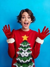 رخيصةأون قفازات نسائية-قفازات مخملية نسائية لعيد الميلاد مع أطراف من الفرو الصناعي، قفازات حمراء للعطلات للاحتفالات الاحتفالية، مثالية لحفلات الشتاء ومناسبات عيد الميلاد