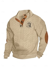 abordables Sudaderas 3D para hombre-Hombre Sudadera Negro Blanco Vino Verde Ejército Azul Marino Cuello Mao Graphic Jacquard Retazos Diario Festivos Noche Poliéster Ropa de calle Casual Otoño Invierno Ropa Sudaderas con capucha