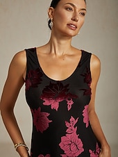 Damska welurowa sukienka maxi sukienka dopasowana sukienka trumpeta syrenka sukienka w literę A elegancka formalna impreza koktajlowa gość weselny wieczorna impreza regularny krój kwiatowy bez tanie Sukienki na przyjęcia-Damska welurowa sukienka maxi sukienka dopasowana sukienka trumpeta syrenka sukienka w literę A elegancka formalna impreza koktajlowa gość weselny wieczorna impreza regularny krój kwiatowy bez